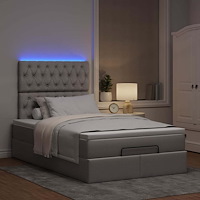 vidaXL Ottoman sängram med madrass taupe 120x200 cm tyg