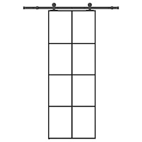 vidaXL Skjutdörr med beslagset ESG glas och aluminium 76x205 cm