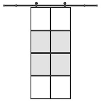 vidaXL Skjutdörr med beslagset härdat glas och aluminium 90x205 cm