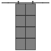 vidaXL Skjutdörr med beslagset härdat glas och aluminium 90x205 cm