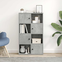 vidaXL Bokhylla betonggrå 60x24x101,5 cm konstruerat trä