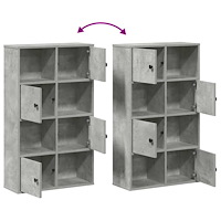 vidaXL Bokhylla betonggrå 60x24x101,5 cm konstruerat trä