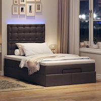 vidaXL Ottoman sängram med madrass mörkbrun 120x190 cm tyg