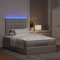 vidaXL Ottoman sängram med madrass taupe 120x190 cm tyg