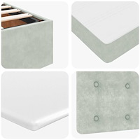 vidaXL Ottoman sängram med madrasser ljusgrå 200x200 cm sammet