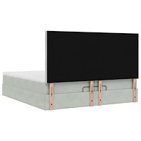 vidaXL Ottoman sängram med madrasser ljusgrå 200x200 cm sammet