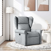 vidaXL Reclinerfåtölj ljusgrå tyg
