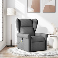 vidaXL Massagefåtölj mörkgrå tyg
