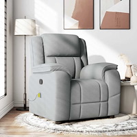 vidaXL Massagefåtölj ljusgrå tyg