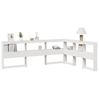 vidaXL Bokhylla sänggavel L-formad vit 150 cm massiv furu