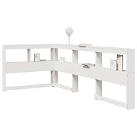 vidaXL Bokhylla sänggavel L-formad vit 100 cm massiv furu