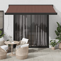 vidaXL Markis automatiskt infällbar brun 300x250 cm