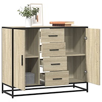 vidaXL Skänk sonoma-ek 92x35x76 cm konstruerat trä