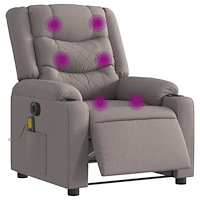 vidaXL Elektrisk massagefåtölj taupe tyg