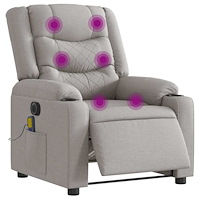 vidaXL Elektrisk massagefåtölj molngrå tyg