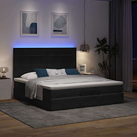 vidaXL Ottoman sängram med madrasser svart 160x200 cm sammet