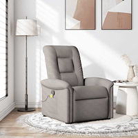 vidaXL Massagefåtölj taupe tyg