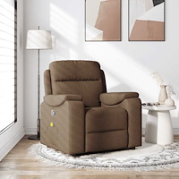 vidaXL Massagefåtölj brun tyg