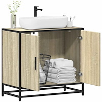 vidaXL Badrumsskåp sonoma-ek 65x33x60 cm konstruerat trä