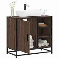 vidaXL Tvättställsskåp brun ek 65x33x60 cm konstruerat trä