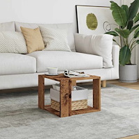 vidaXL Soffbord åldrat trä 40x40x30 cm konstruerat trä