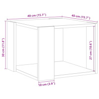 vidaXL Soffbord åldrat trä 40x40x30 cm konstruerat trä