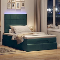 vidaXL Ottoman sängram med madrasser mörkgrön 120x200 cm sammet