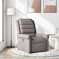 vidaXL Massagefåtölj taupe tyg