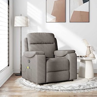 vidaXL Massagefåtölj taupe tyg