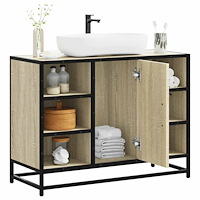 vidaXL Tvättställsskåp sonoma-ek 80x33x60 cm konstruerat trä