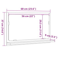 vidaXL Spegelskåp för badrum åldrat trä 60x11x37 cm konstruerat trä