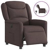 vidaXL Elektrisk reclinerfåtölj mörkbrun tyg