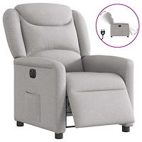 vidaXL Elektrisk reclinerfåtölj molngrå tyg