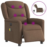 vidaXL Elektrisk massagefåtölj brun tyg