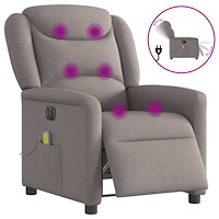 vidaXL Elektrisk massagefåtölj taupe tyg