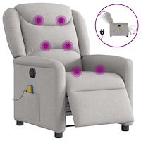 vidaXL Elektrisk massagefåtölj molngrå tyg