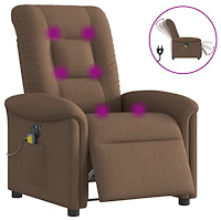 vidaXL Elektrisk massagefåtölj brun tyg