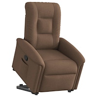 vidaXL Reclinerfåtölj med uppresningshjälp brun tyg