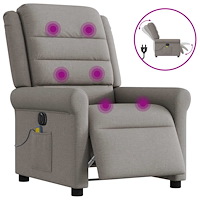 vidaXL Elektrisk massagefåtölj taupe tyg