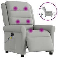 vidaXL Elektrisk massagefåtölj molngrå tyg
