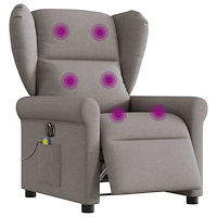 vidaXL Elektrisk massagefåtölj taupe tyg