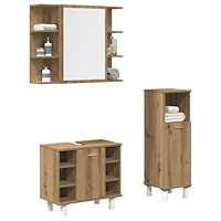 vidaXL Badrumsmöbler set 3 delar artisan ek konstruerat trä