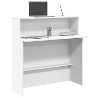 vidaXL Receptionsdisk vit 100x50x103,5 cm konstruerat trä