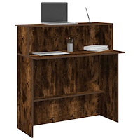 vidaXL Receptionsdisk rökfärgad ek 100x50x103,5 cm konstruerat trä