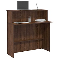vidaXL Receptionsdisk brun ek 100x50x103,5 cm konstruerat trä