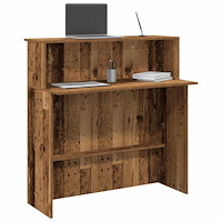 vidaXL Receptionsdisk åldrat trä 100x50x103,5 cm konstruerat trä