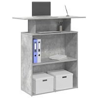 vidaXL Receptionsdisk betonggrå 100x40x104 cm konstruerat trä