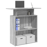 vidaXL Receptionsdisk grå sonoma 100x40x104 cm konstruerat trä