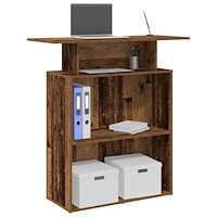 vidaXL Receptionsdisk åldrat trä 100x40x104 cm konstruerat trä