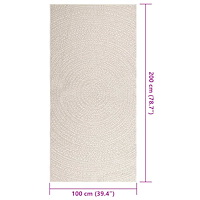 vidaXL Matta ZIZUR gräddvit 100x200 cm jutelook inomhus och utomhus